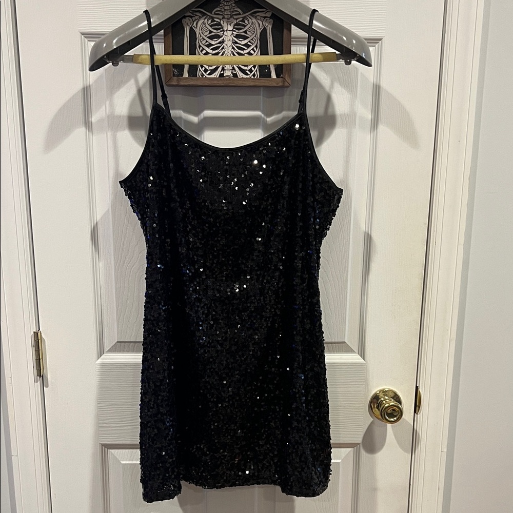 H&M Black Sequin Mini Dress